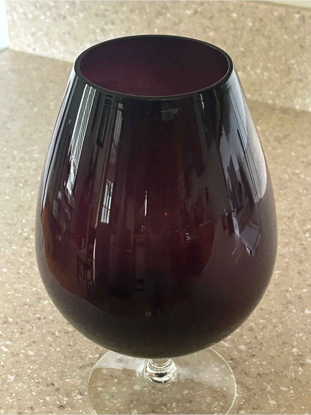Vtg Empoli Brandy Snifter 9” Vase Amethyst Dark Purple Italian Art Glass